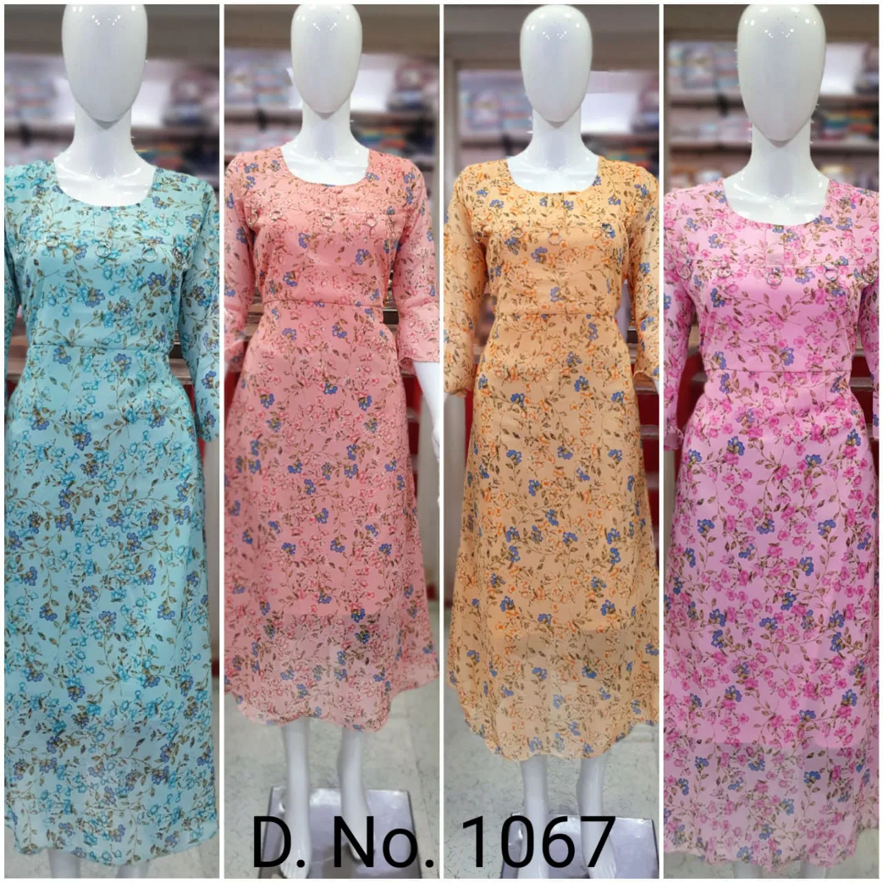 Ff 1067 Latest Regular Wear Georgette Anarkali Kurti Collection